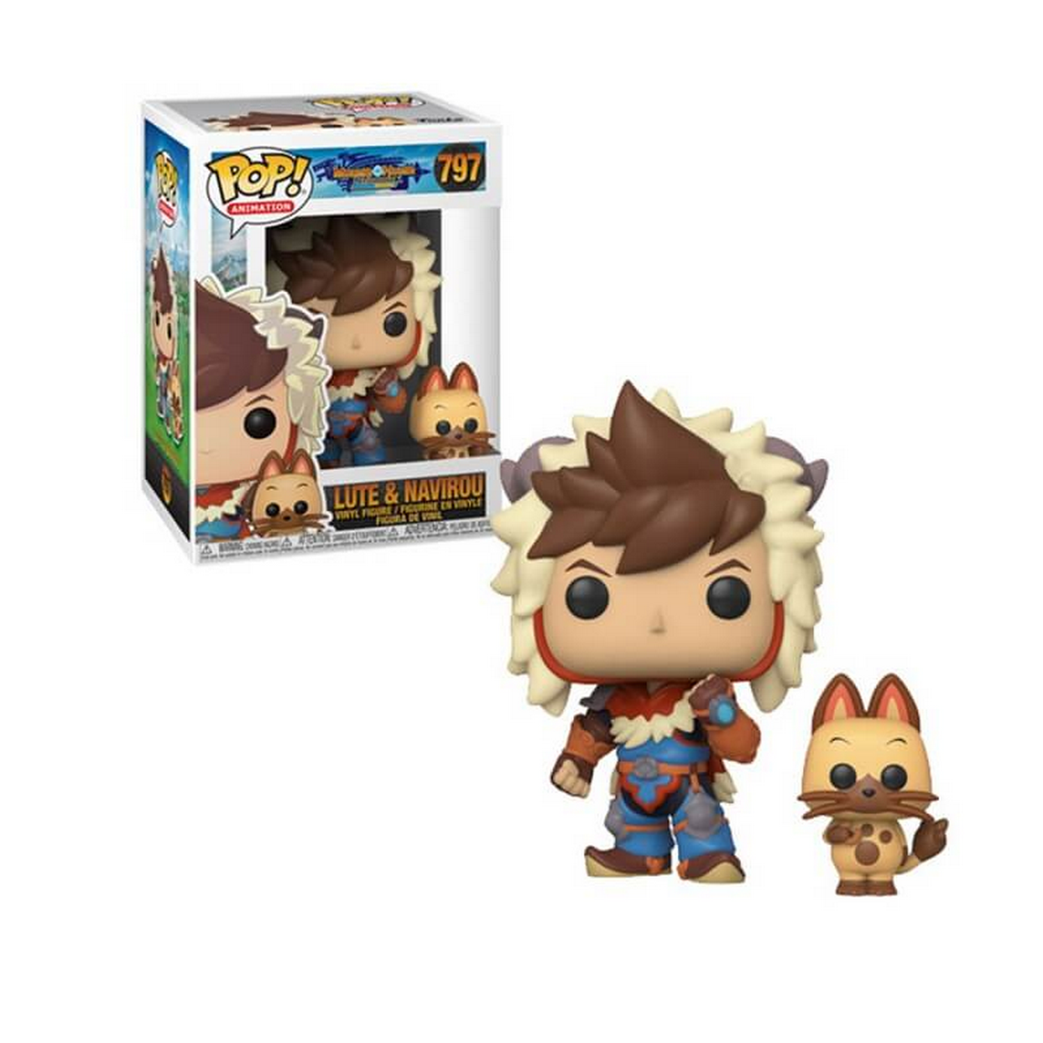 Figura Funko Pop! - Monster Hunter Lute Con Navirou, Vinilo, 9 cm, Multicolor