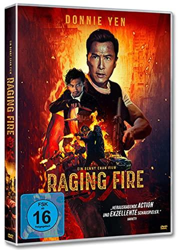 DVD-Cover des Films Raging Fire. Donnie Yen ist der Hauptdarsteller. Der Hintergrund zeigt Flammen und Actionszenen.