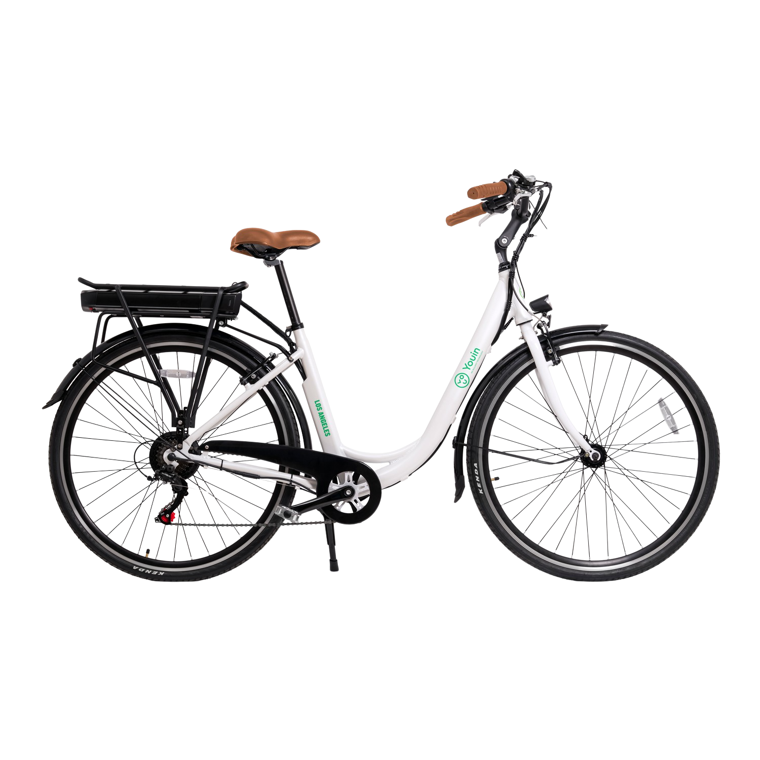 Bicicleta eléctrica - Youin You-Ride Los Angeles, 250W, 25km/h, Shimano de 7 vel., 26", Pantalla, Blanco