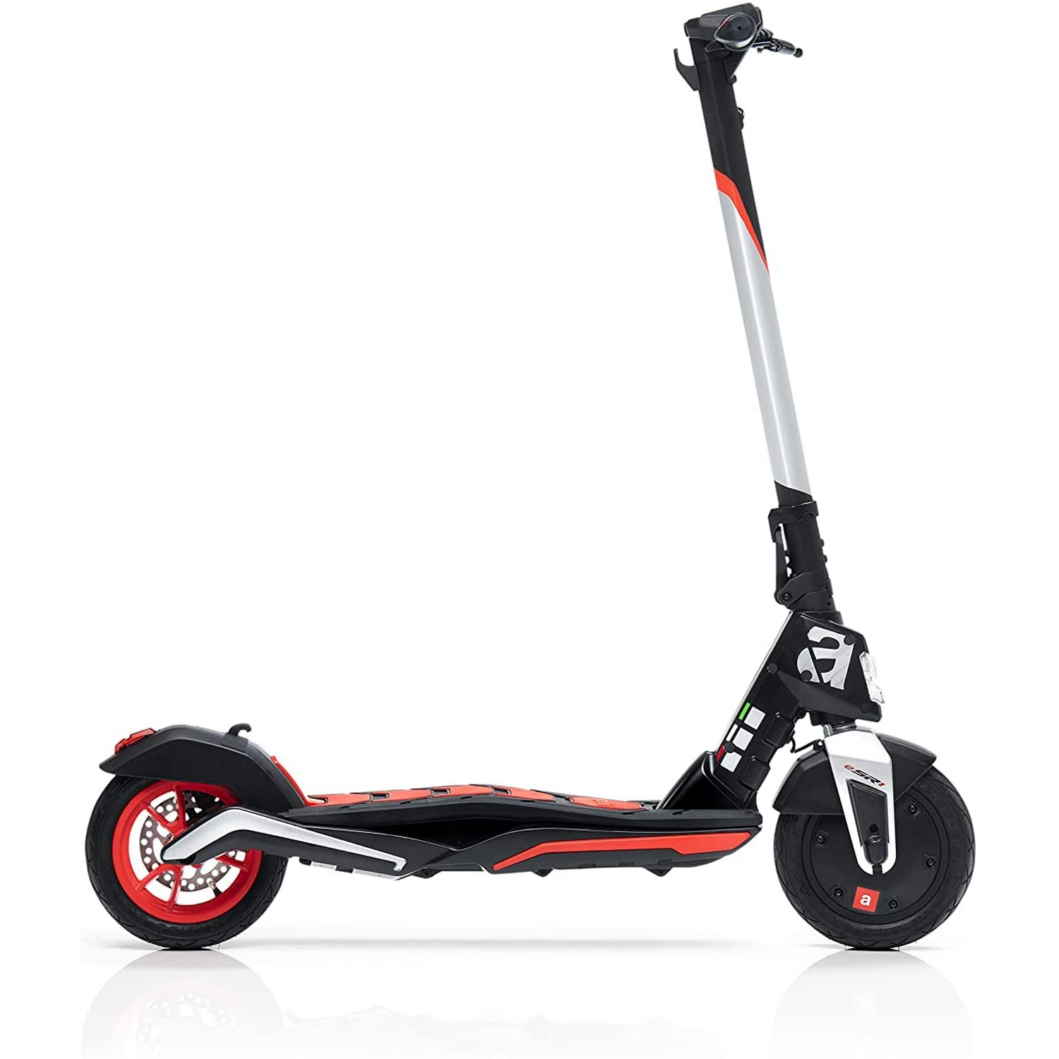 Patinete eléctrico - Aprilia eSR1, 350 W, 100 kg, Vel. 25km/h, 25 km autonomía, Plegable, Pantalla, Negro/Rojo