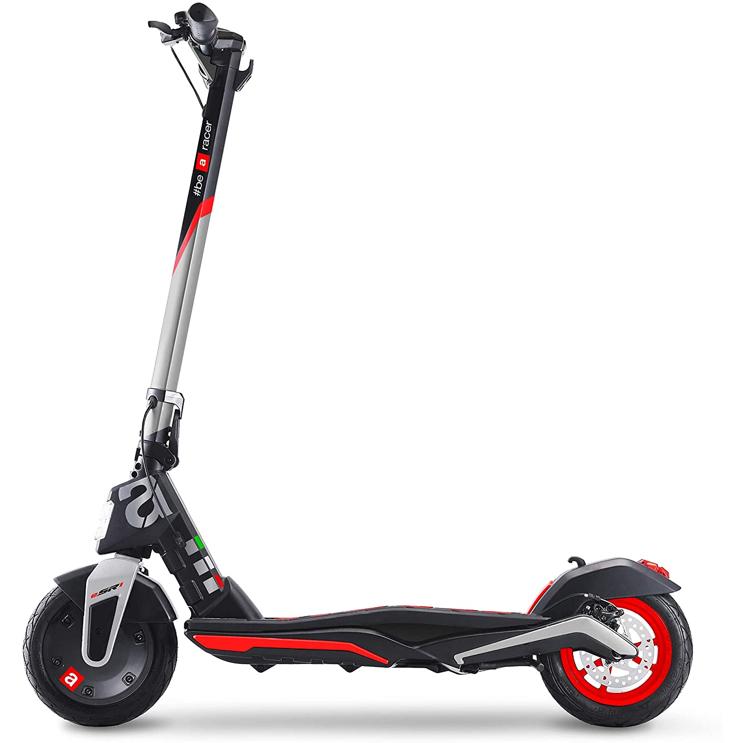 Patinete eléctrico - Aprilia eSR1, 350 W, 100 kg, Vel. 25km/h, 25 km autonomía, Plegable, Pantalla, Negro/Rojo