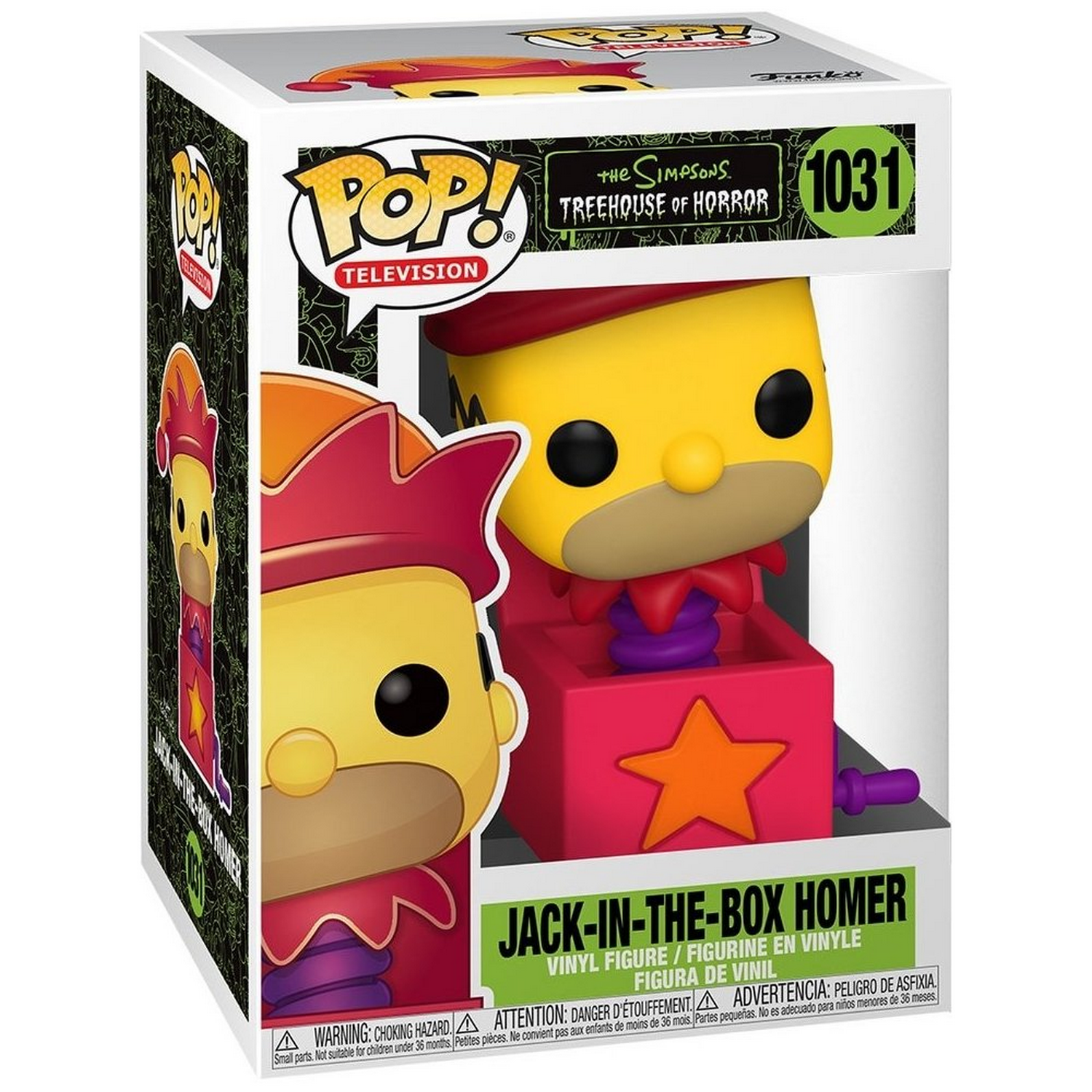 Figura Funko Pop! - Jack-In-The-Box Homer, The Simpsons Treehouse Of Horror, 10 cm, Vinilo