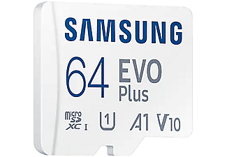 Tarjeta Micro SDXC | Samsung Evo Plus MB-MC64KA/EU, 64 GB, Clase 10, V10. UHS-I, Lectura 130 Blanco