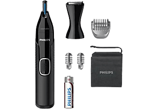 Cortapelos - Philips NT5650/16, Recortador de precisión para nariz, orejas y cejas, Negro