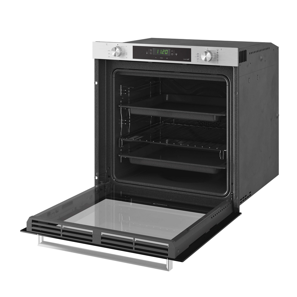 Horno - Candy New Timeless FCXP825X E0/E, 80l, Multifunción, 65cm, WIFI, Puerta doble cristal, Inox