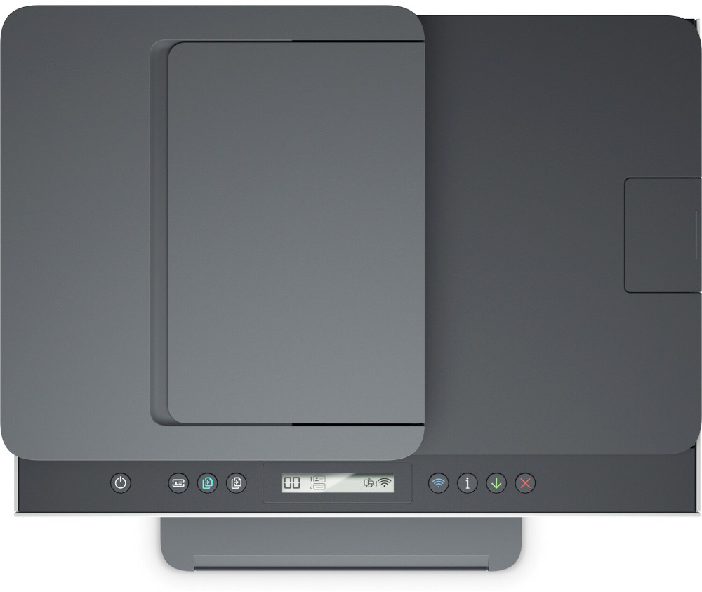 Top view of a grey scanner.