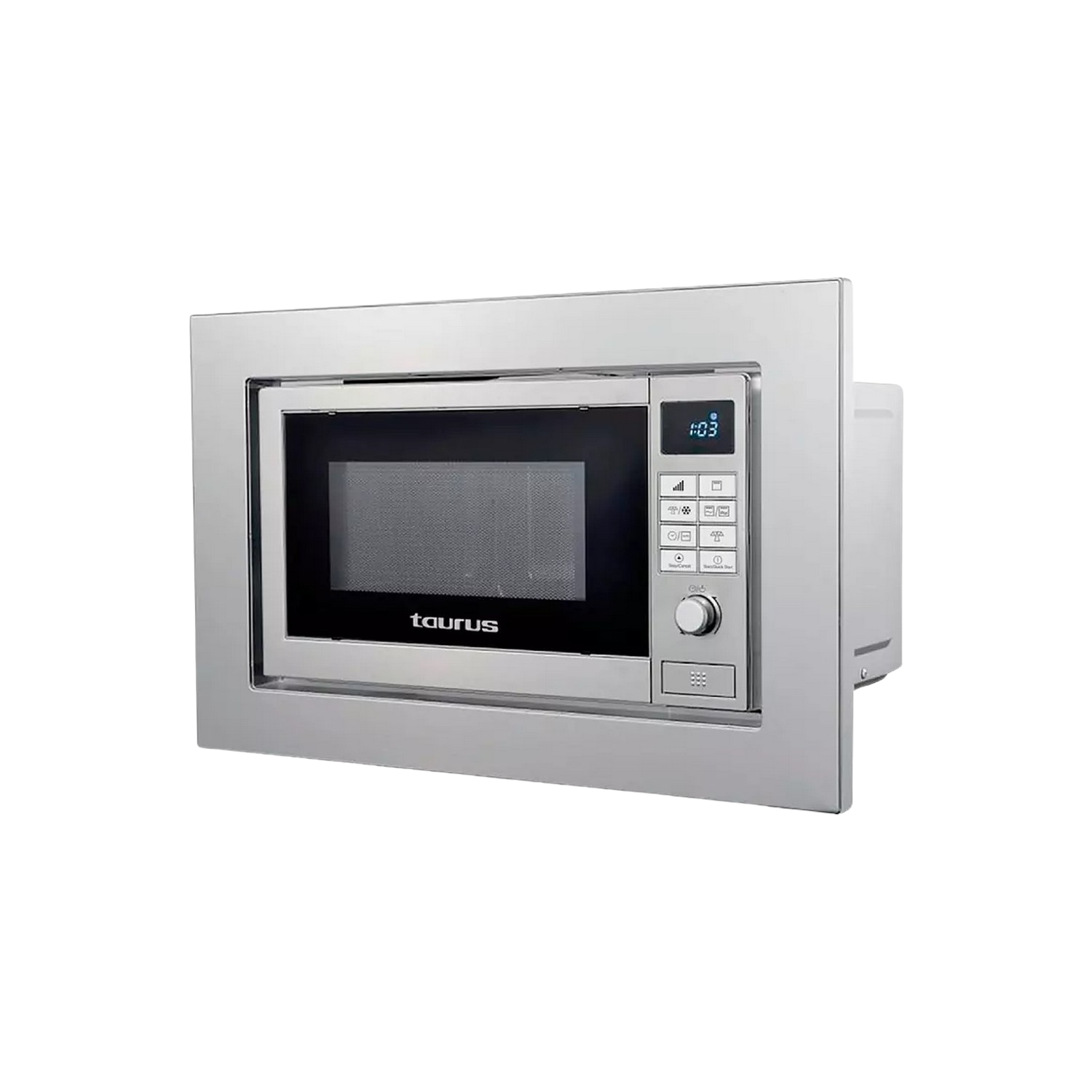 Microondas Integrable Taurus elbrus 970.928 700w 20 l 9 velocidades inox 970928000 digital y encastre con grill 700 900 modos programable quick 39x59.5x31.2