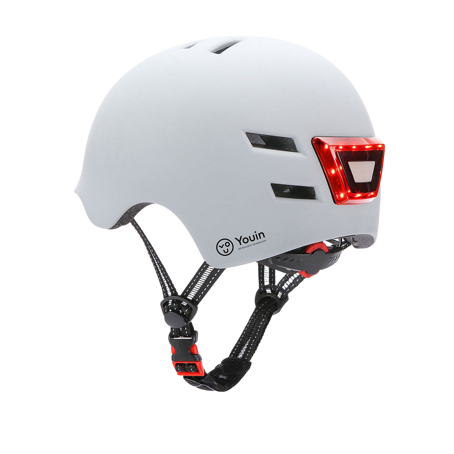 Casco Youin Led para patinete eléctrico bicicleta talla luz trasera negro con delante