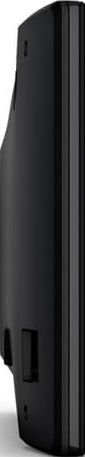 Dispositivo nero, elegante e moderno con bordi lisci.