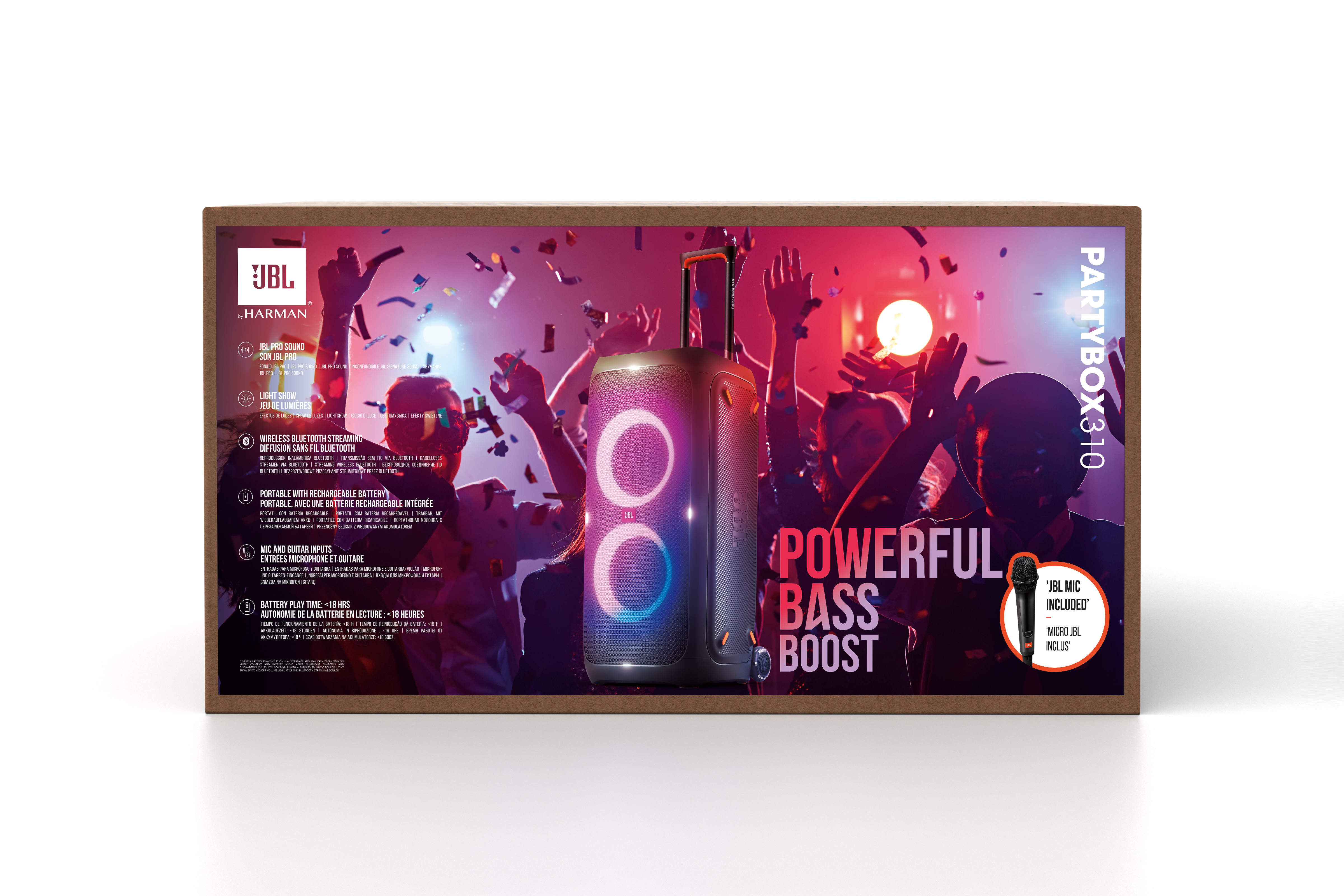 JBL Partybox 310 Mikrofonlu Bluetooth Taşınabilir Parti Hoparlörü Siyah