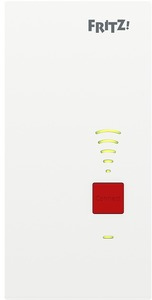 Un appareil FRITZ! box blanc avec un bouton 'Connect' rouge et un symbole wifi.