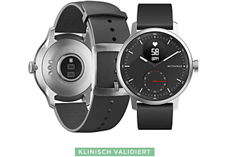 WITHINGS ScanWatch 42 mm Smartwatch Edelstahl Silikon, k.A., Schwarz