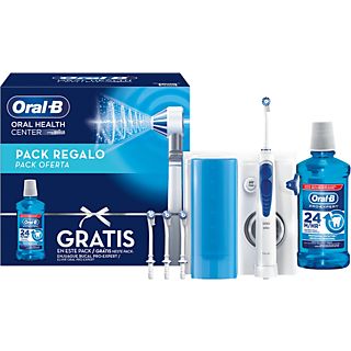 Irrigador - Oral-B Oxyjet Irrigador Dental, 4 Cabezales, Enjuage Bucal Pro-Expert 500ml, Blanco