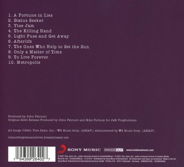 CD-Cover mit einer Liste von Songtiteln und Text unten.