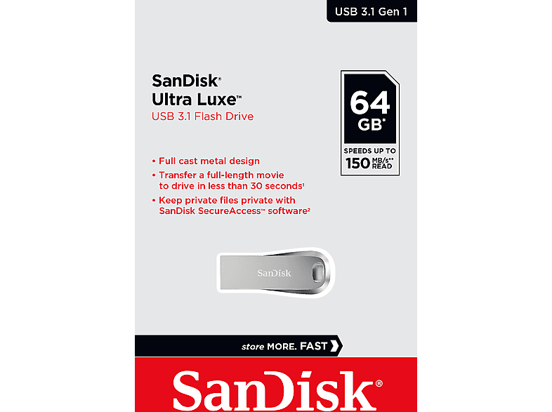 SANDISK Ultra Luxe USB 3.1 Flash Drive 64 GB Gri Taşınabilir USB Bellek_3