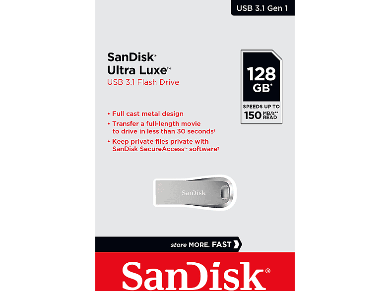 SANDISK Ultra Luxe USB 3.1 Flash Drive 128 GB Taşınabilir USB Bellek Gri_2