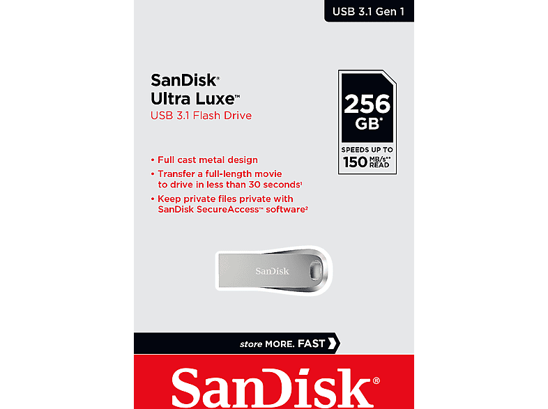 SANDISK Ultra Luxe USB 3.1 Flash Drive 256 GB Taşınabilir USB Bellek Gri_3