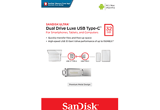 SANDISK Ultra Dual Drive Luxe USB Type-C 32GB USB 3.1 Gen 1 USB Bellek_4
