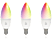 DELTACO SMART HOME LED-lampa 3-pack, E14, WiFI 2,4GHz, 5W, dimbar, 2700K-6500K, RGB - Vit