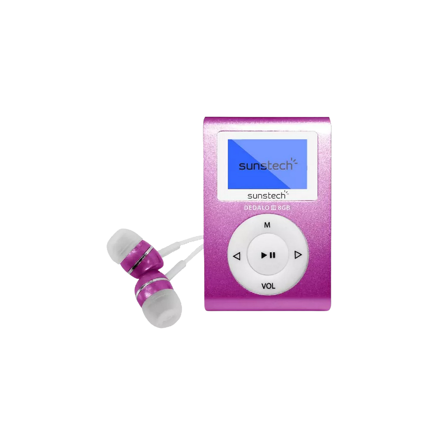 Reproductor MP3 - Sunstech Dedalo III, 8GB, 4h Autonomía, Radio FM, Rosa