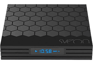 Android TV Box -Sveon SSL6000, Con Teclado Wireless, Compatible con Movistar+ Netflix, Negro