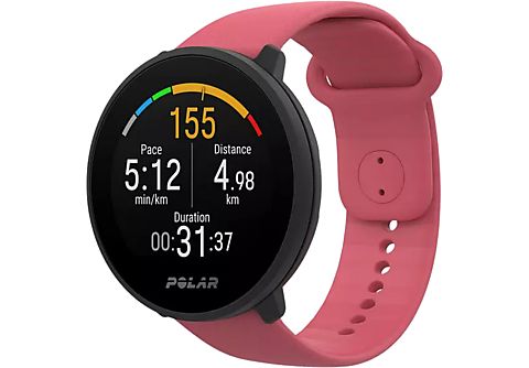 Reloj deportivo - Polar Unite, Bluetooth, Resistente al agua, Modos deportivos, Control sueño, Notificaciones, Tamaño S-L, Coral
