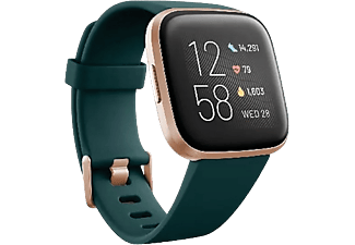 Smartwatch - Fitbit Versa 2, Oro rosa verde , GPS, Sumergible, 15 modos de ejercicio, Análisis del sueño