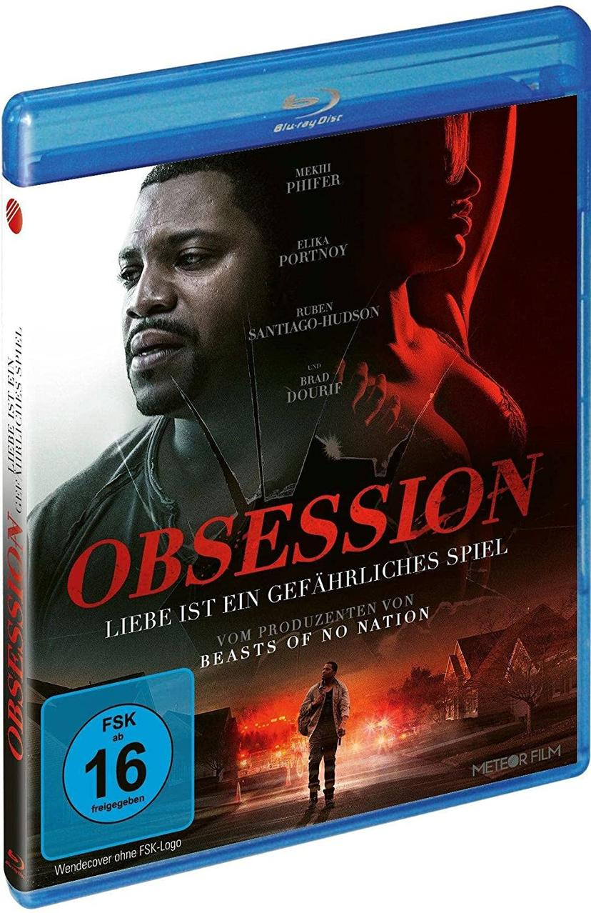 DVD-Hülle mit dem Film 'Obsession' mit einem Mann- und Frauenbild.