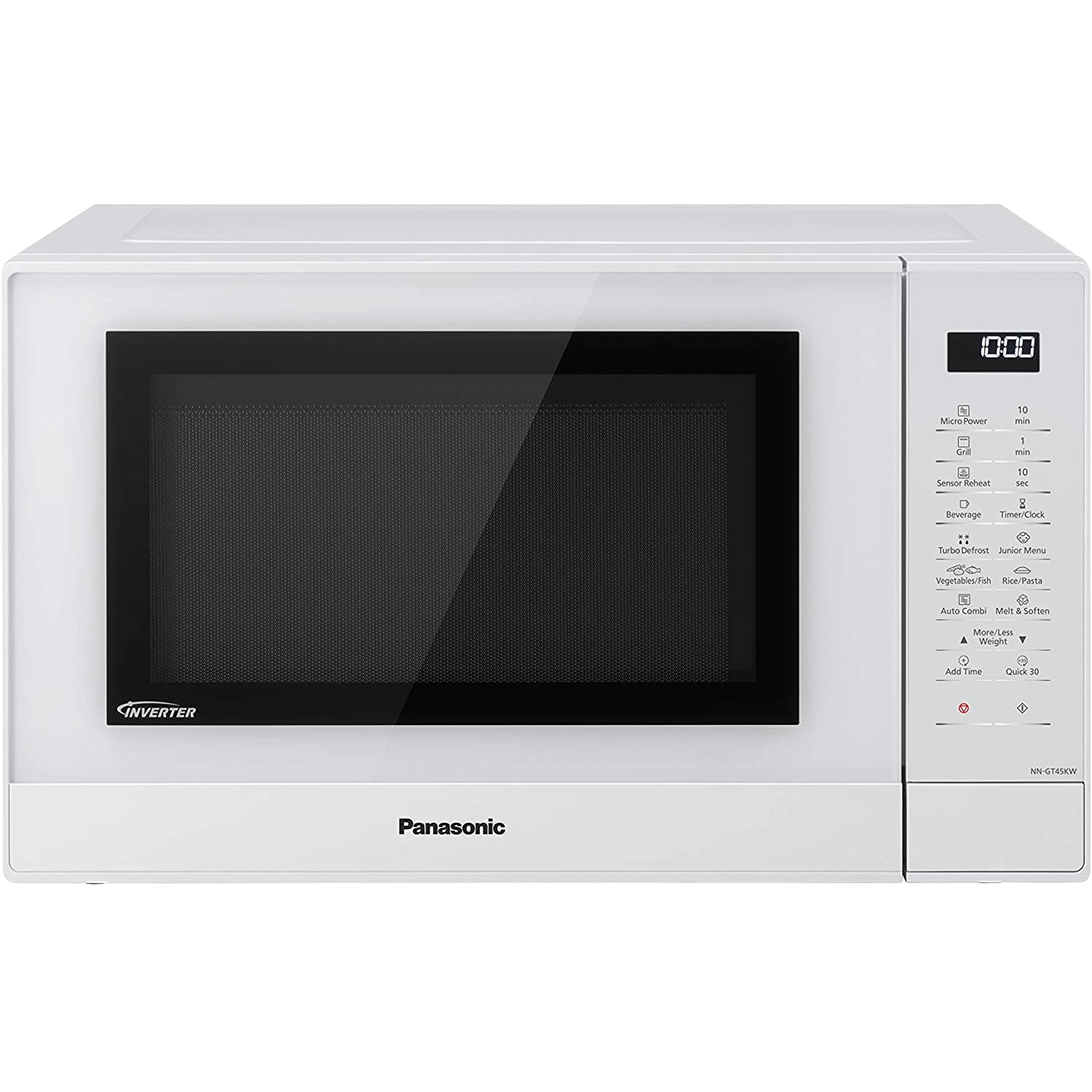 Microondas - Panasonic NN-GT45KWSUG, Con Grill, 31 L, 1000 W, Función Inverter, Turbo Defrost, Blanco