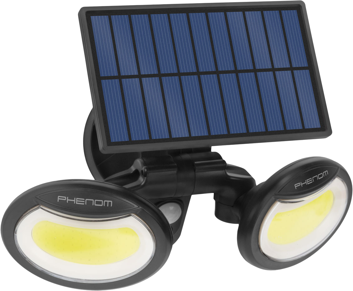 PHENOM 55283 Mozgásérzékelős szolár reflektor, karos, forgatható, 2 COB LED