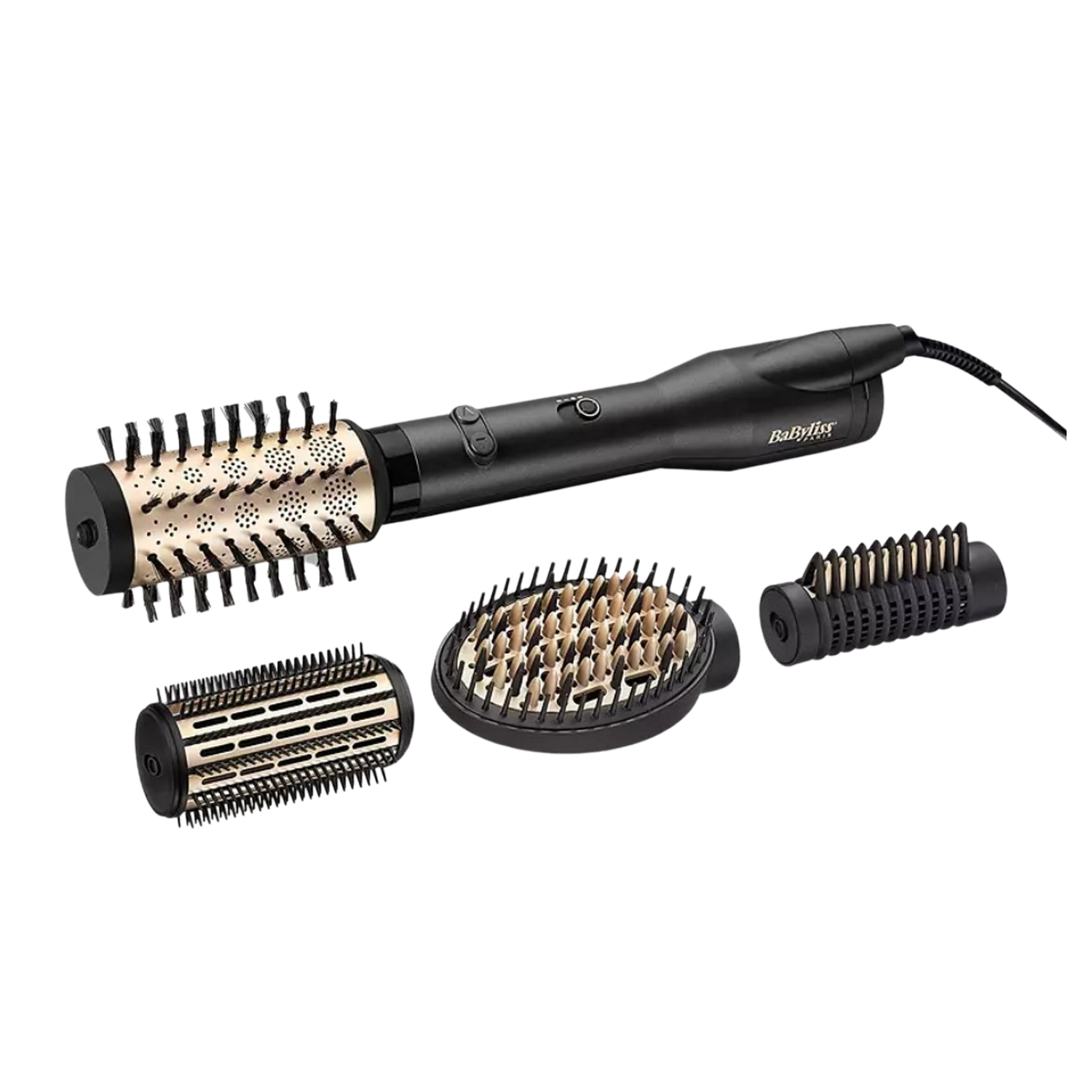 Moldeador - Babyliss AS970E, Tecnología iónica, 2 Niveles de temperatura, Negro y dorado