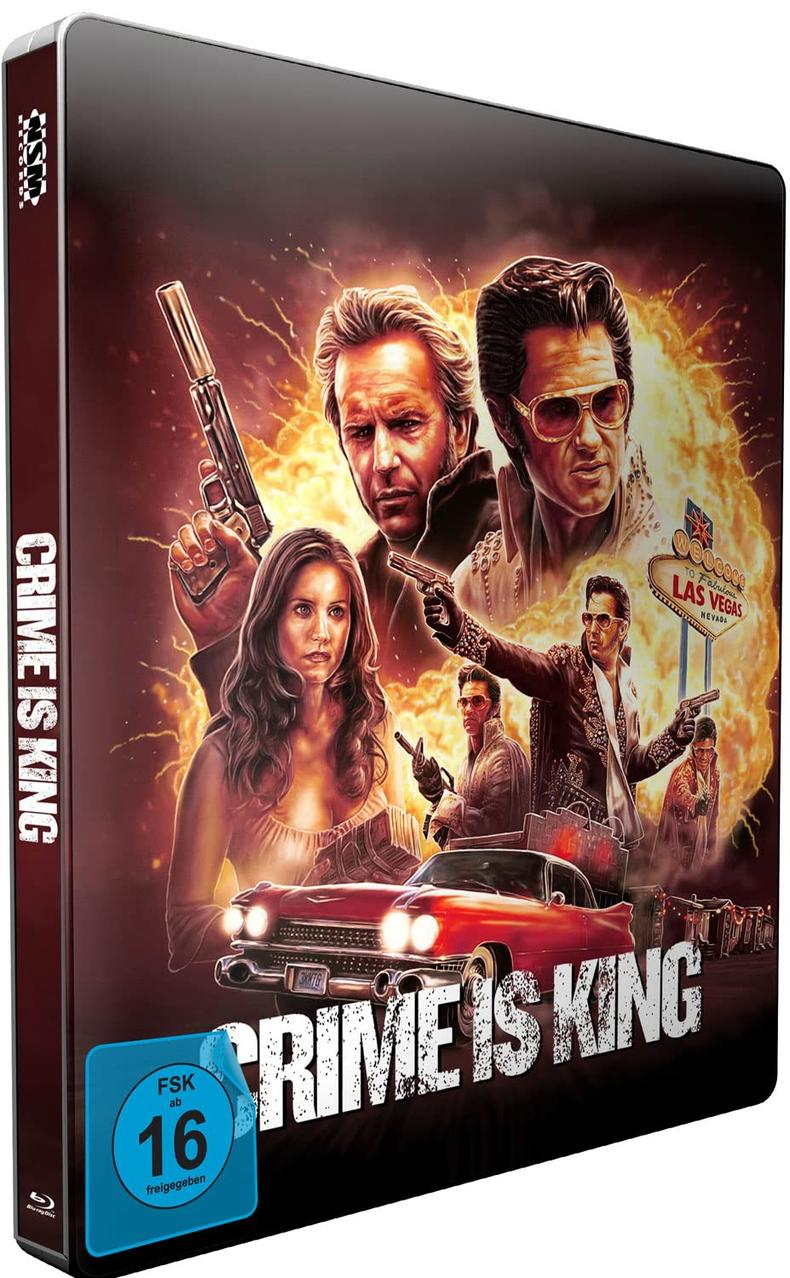 Crime is King Blu-ray-Hülle mit Filmplakat mit Personen und einem Auto.