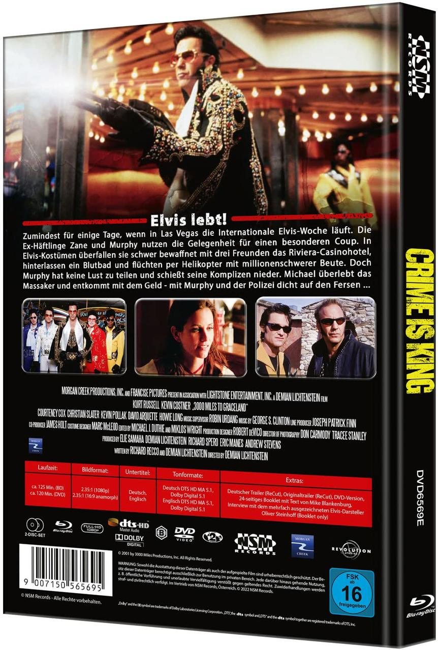 DVD-Hülle für den Film 'Crime is King'. Ein Mann in glitzernder Jacke ist auf dem Cover.