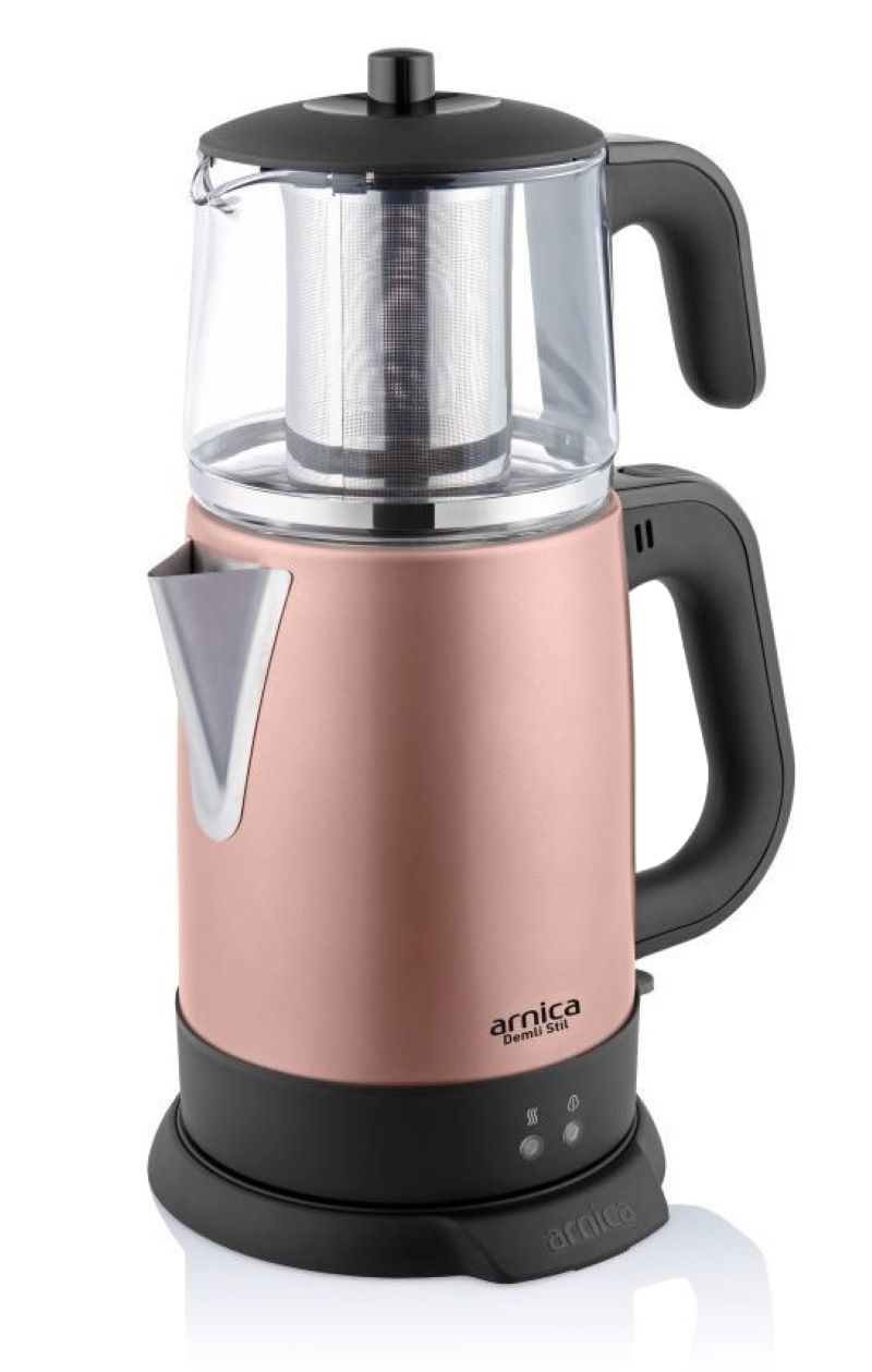 ARNICA IH 33200 1800W Demli Camlı Çay Makinesi Stil Rose