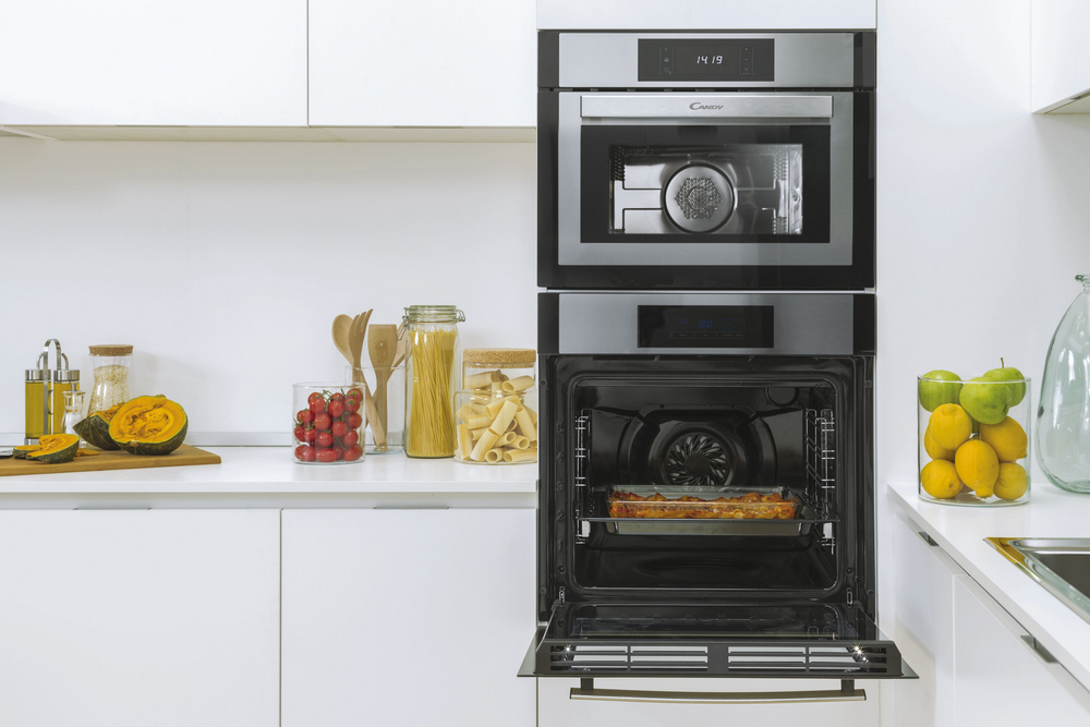 Horno - Candy Essenza FCNE828X WIFI, Multifunción, 70l, 60cm, WIFI, Puerta doble cristal, 3 resistencias, Inox