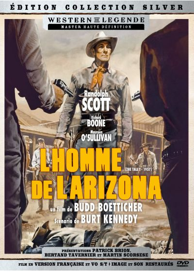 Filmposter van 'L'Homme de l'Arizona' met een cowboy en andere mensen in een westernscène.