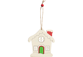 FAMILY CHRISTMAS 58247A Karácsonyfadísz - házikó - akasztható - 9,4 x 10 cm
