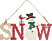 FAMILY CHRISTMAS 58250B Karácsonyi dekor fából - hóemberes - akasztóval - 17 x 9 cm