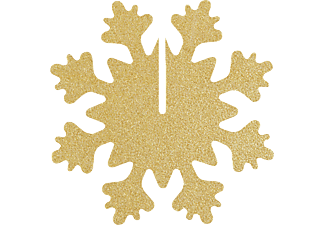 FAMILY CHRISTMAS 58252B Karácsonyi asztali dekor - jégkristály - arany - 7 x 7 cm - 5 db / csomag