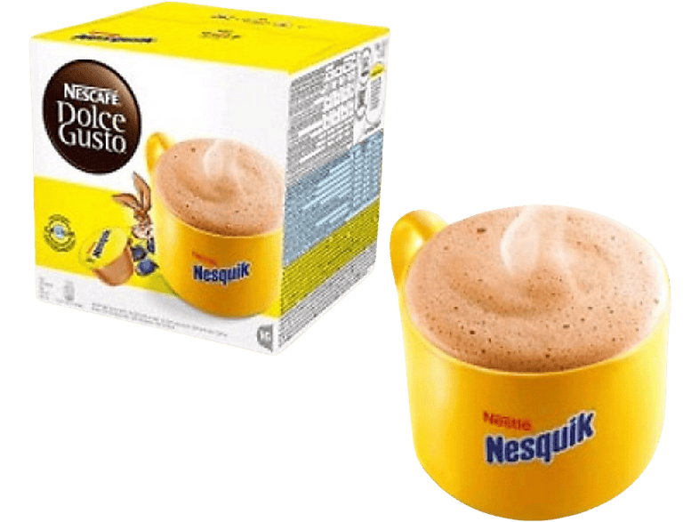 Cápsulas monodosis - Nescafé Dolce Gusto Nesquik 12135855CAIXA, Sabor chocolate, 3x16 Cápsulas, Amarillo
