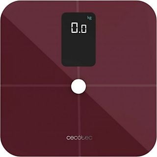 Báscula de baño - Cecotec Surface Precision Smart Healthy Vision Garnet, Bluetooth, Granate