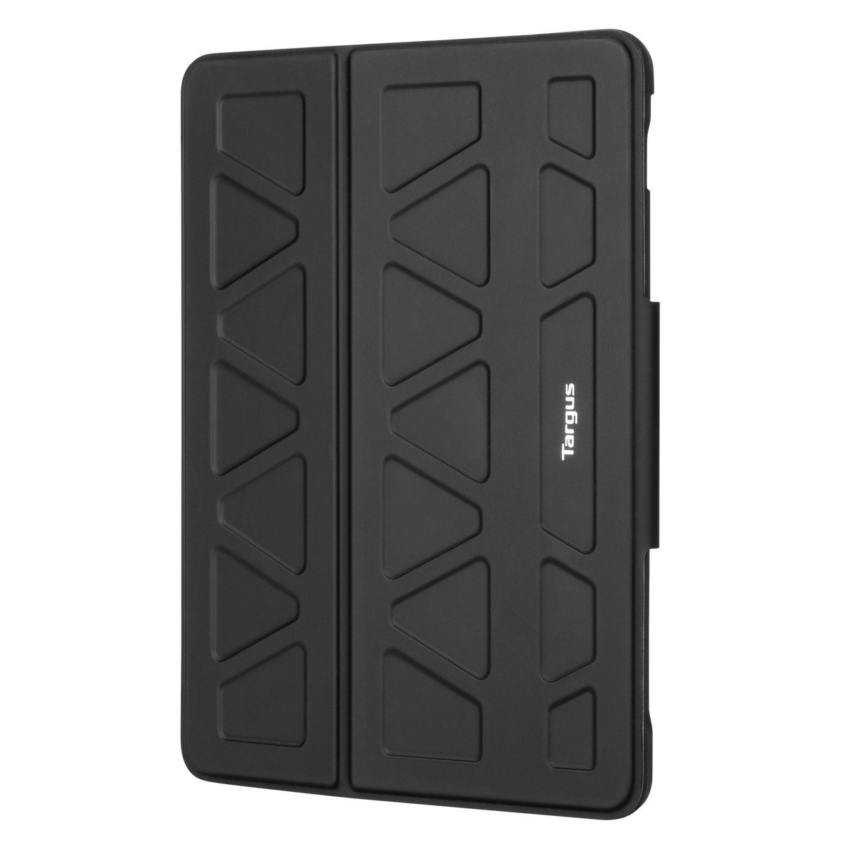 Dokulu desenli siyah bir Targus tablet kılıfı.