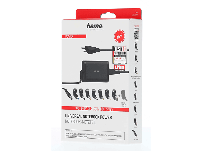 HAMA HM.200002 Universal Notebook Güç Adaptörü 15-19V/65W Çin_1