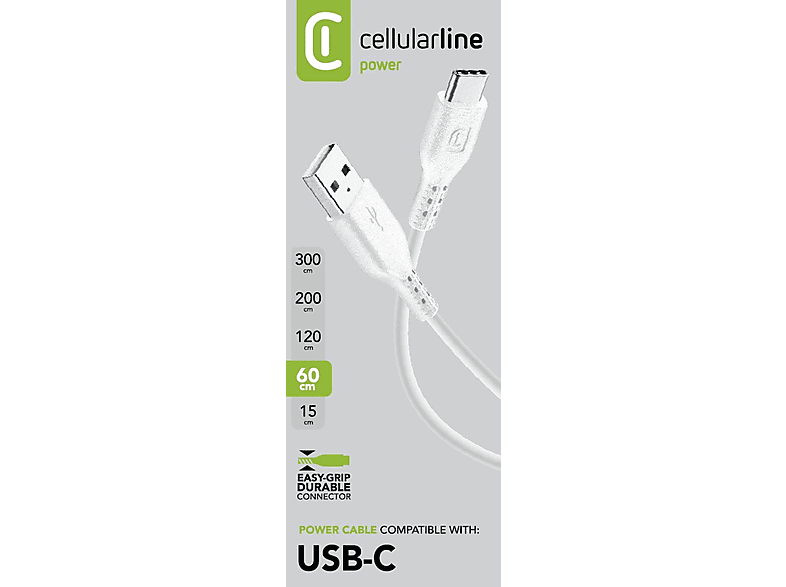 CELLULARLINE Type-C 0.6m Data Kablosu Beyaz_1