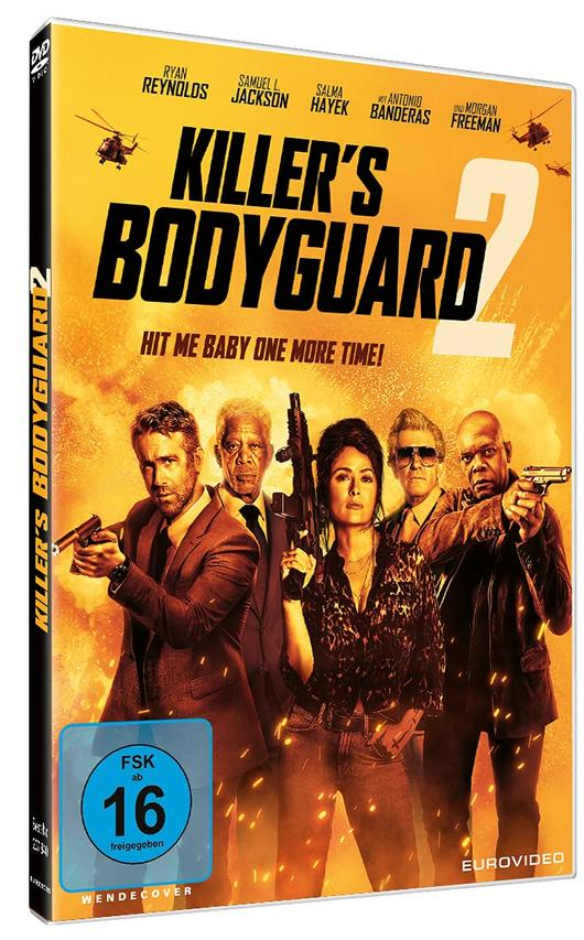 DVD-Cover für "Killer's Bodyguard 2" mit Ryan Reynolds, Samuel L. Jackson und anderen Schauspielern.