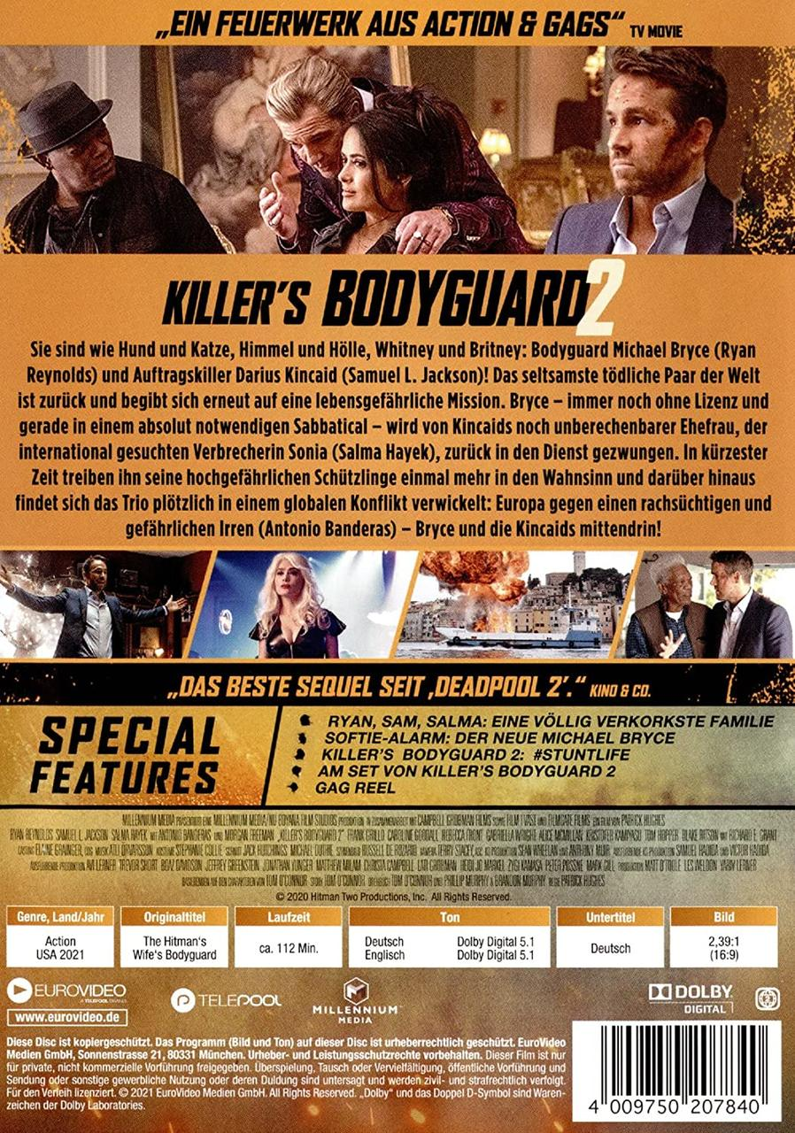 DVD-Cover für 'Killer's Bodyguard 2', mit Schauspielern und Text in mehreren Sprachen.