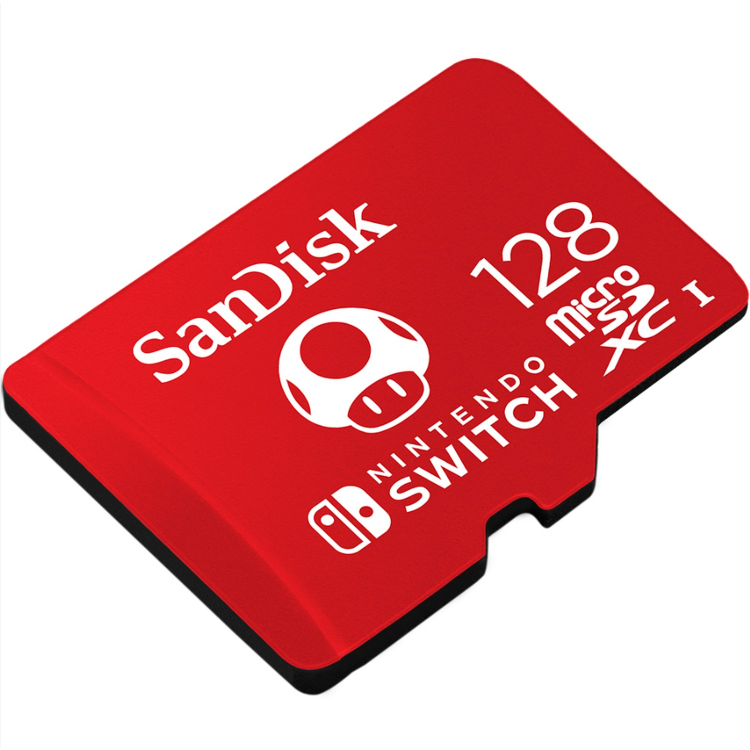 Tarjeta Micro SD SanDisk roja con logo Nintendo Switch y 128.