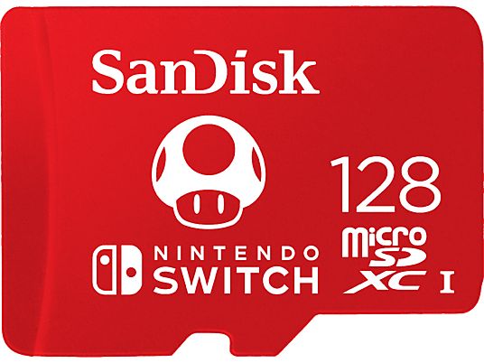 Tarjeta micro SDXC - SanDisk Licencia Nintendo®, 128 GB, Para Nintendo Switch, 100 MB/s, UHS-I, U3, Rojo