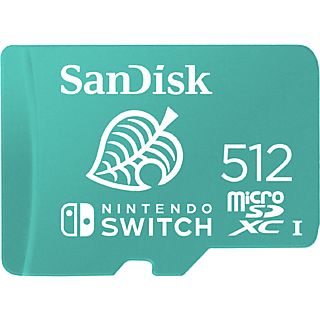 Tarjeta micro SDXC - SanDisk Licencia Nintendo®, 512 GB, Para Nintendo Switch, 100 MB/s, UHS-I, U3, C10, Verde