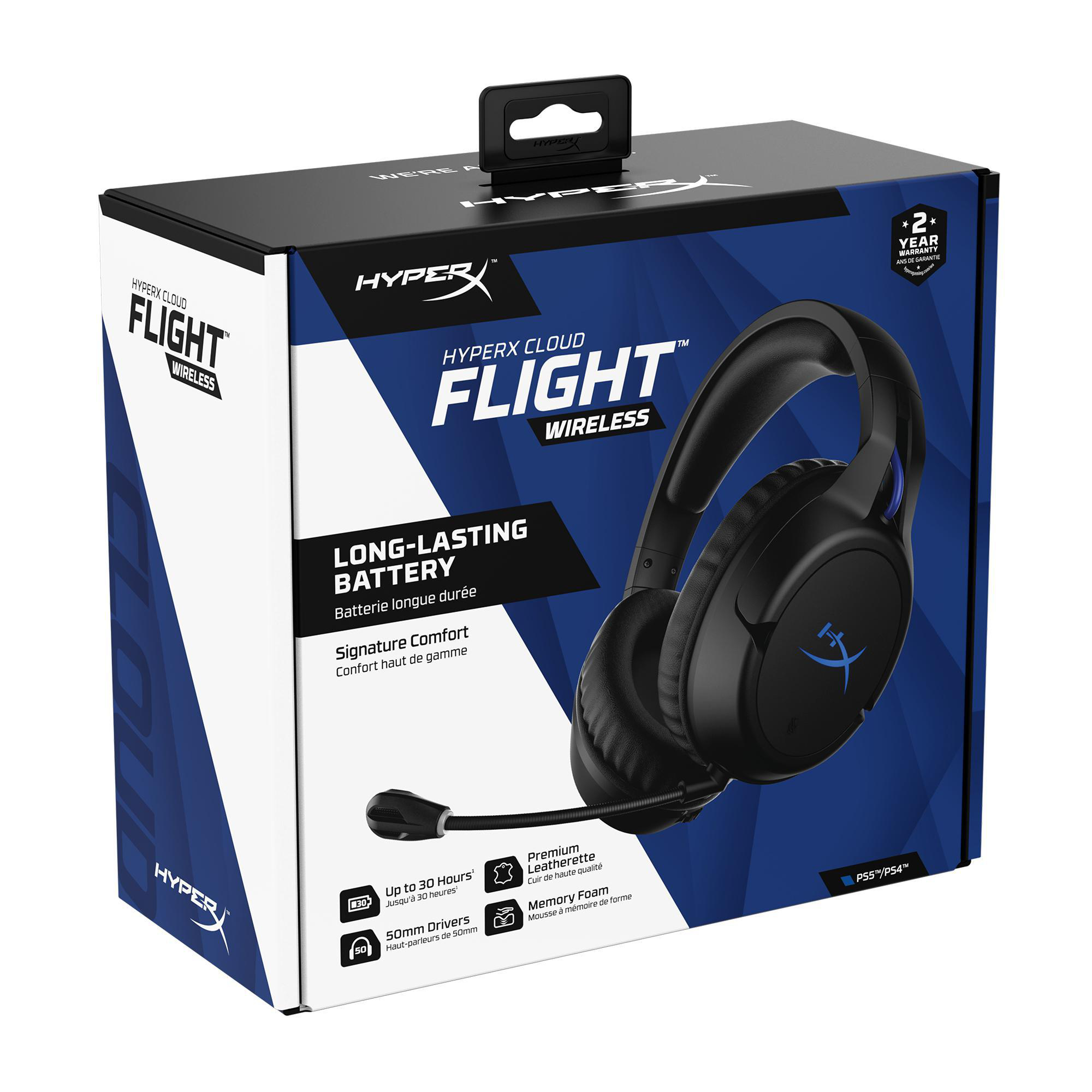 HYPERX Cloud Flight Headset kabelloses Gaming Bluetooth Gaming-Headset, Over-ear Schwarz